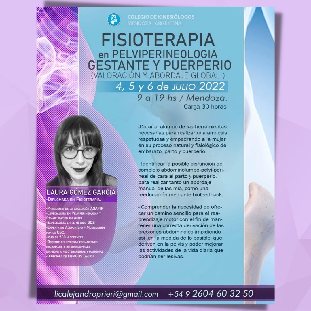 Curso fisioterapia pelviperioneologia Argentina gestante puerperio Laura Gómez FISIOGDS
