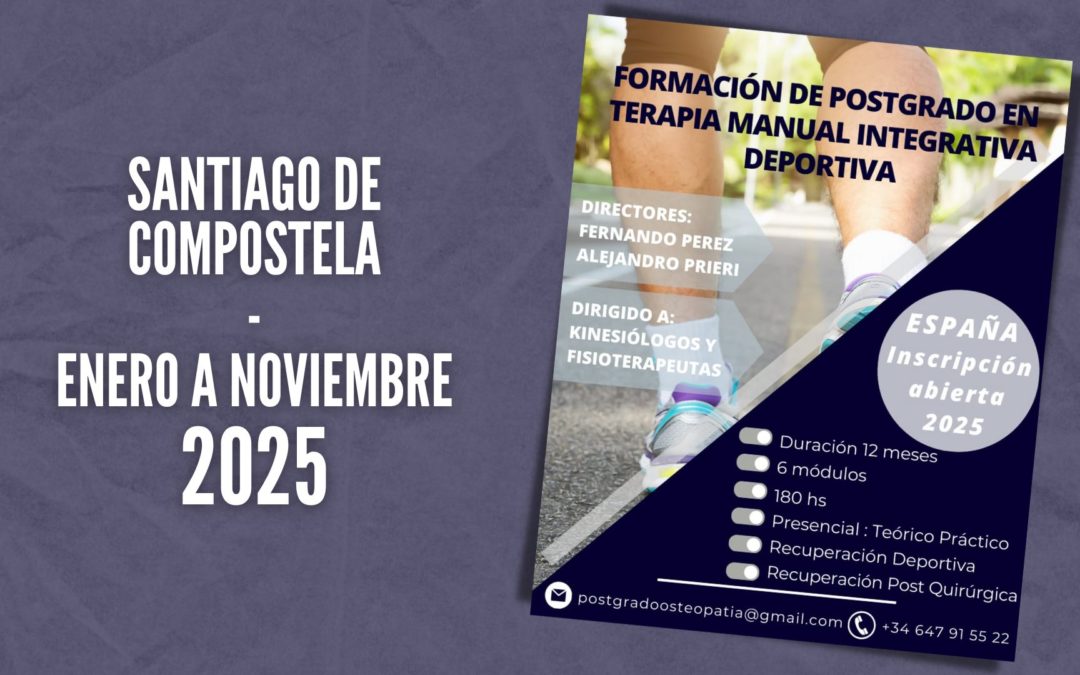 Formación de Post Grado Osteopatía Deportiva Integrativa (Santiago de Compostela, 2025)